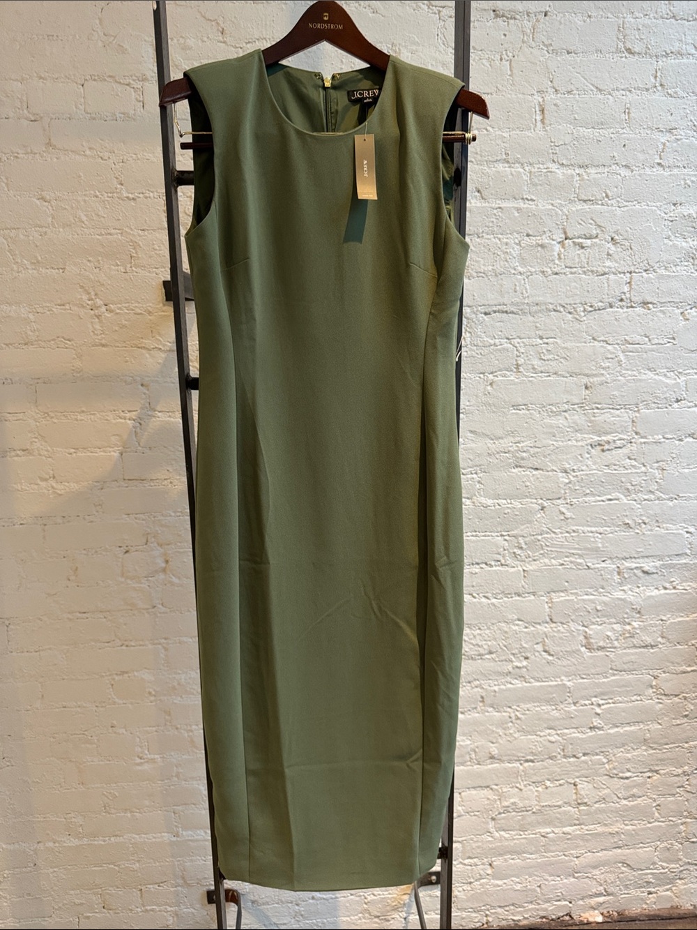 NWT J. Crew Olive Sleeveless Sheath Dress